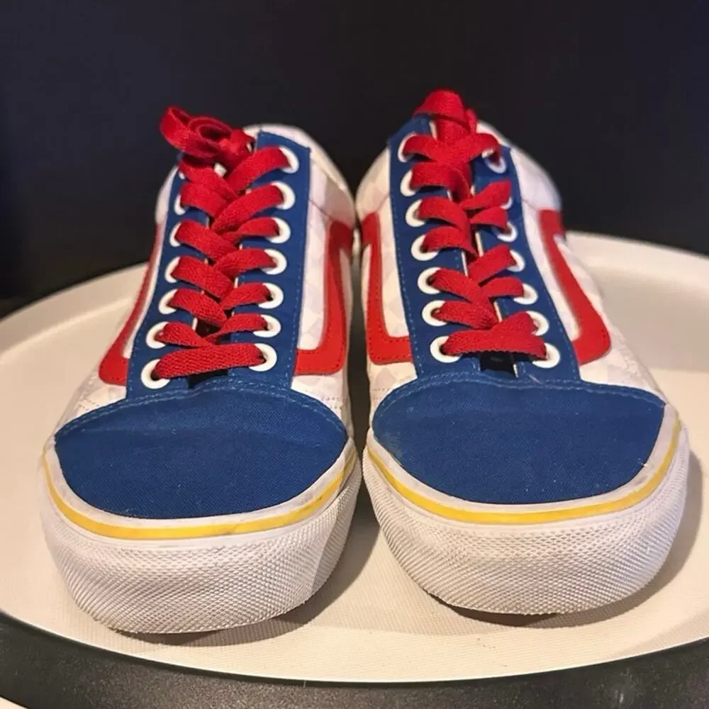 NWOT Vans Old Skool Sonic Sneakers Red, White & Blue Mens 7